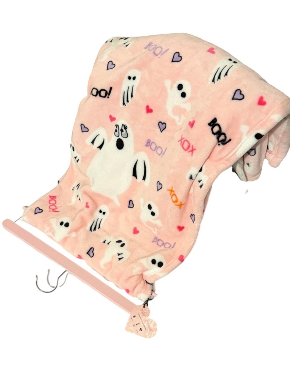 Betsey Johnson Pink Ghosts Plush Throw Blanket - Picture 2 of 5
